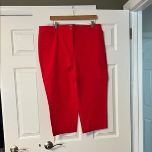 Talbots Red Capris with Button Accents